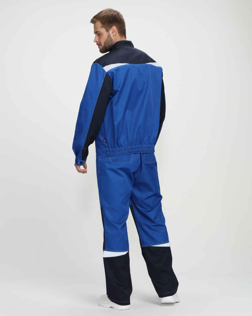 Костюм "Строй-1" брюки, васильковый/т.синий (тк.Смесовая,280)